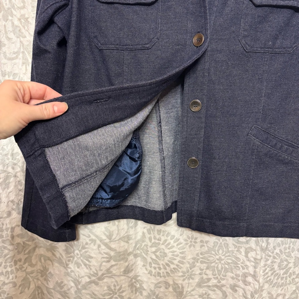 Women’s Choices Brand Faux Denim Blazer Style Jacket, Stretchy, Size L / Large - Picture 3 of 6